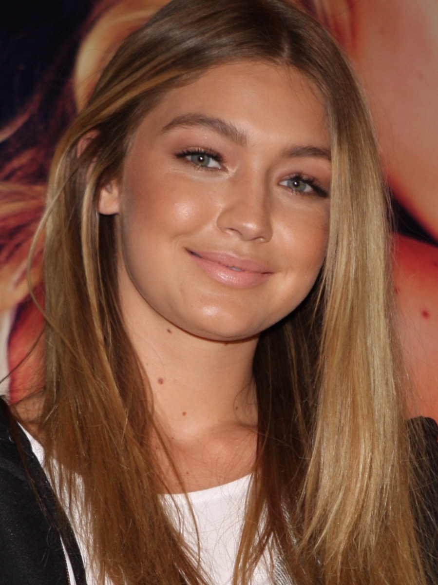 Gigi Hadid smiling at a promotional event in Sydney, August 2015