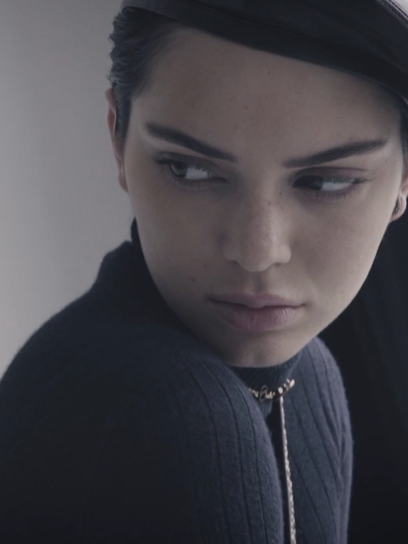 Kendall Jenner in a leather cap, W Korea editorial film, 2017
