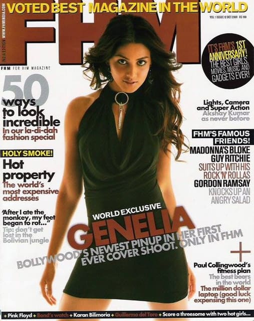 FHM India October 2008 Cover with Genelia D'Souza — FHM India