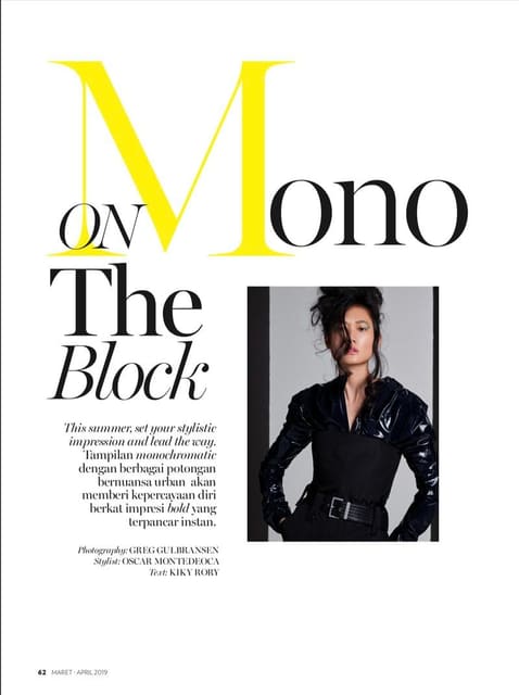 Mono on the block — Marie Claire Indonesia