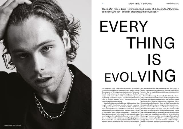 Luke Hemmings: Every thing is evolving — Glass Man