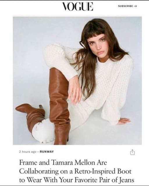 FRAME AND TAMARA MELLON COLLABORATION — Tamara Mellon