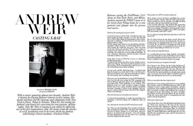ANDREW WEIR Casting X-Ray — TWELV Magazine