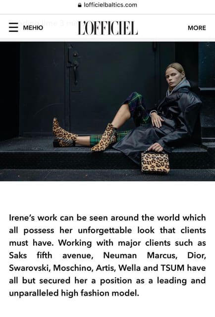 Meet Irene Stepanenko by Ekaterina Belin... — L'Officiel Baltic