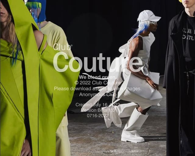 Anonymous Club Couture, Collection 01 WE BLEED GREEN Photos by Michael Wolever — Anonymous Club