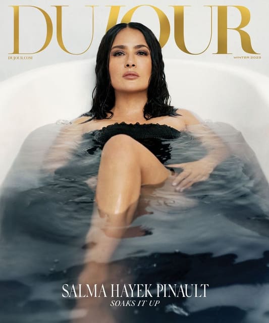 Dujour December 2022 Cover: Salma Hayak — Dujour