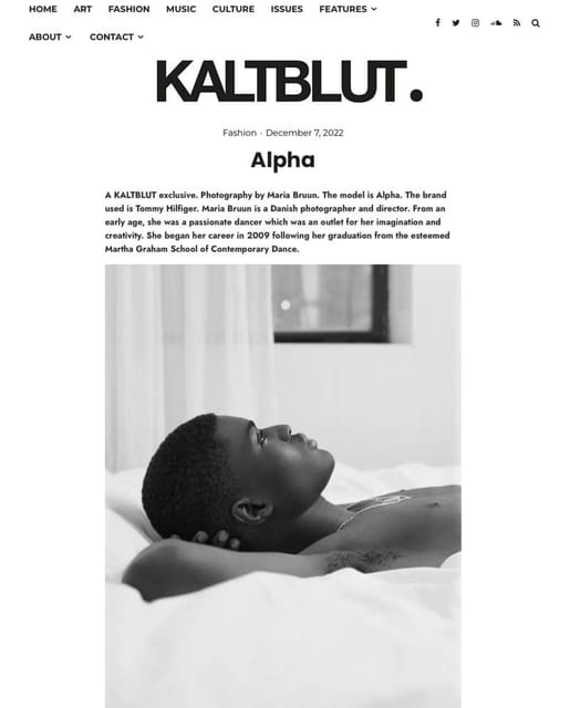 Alpha for KALTBULT Magazine