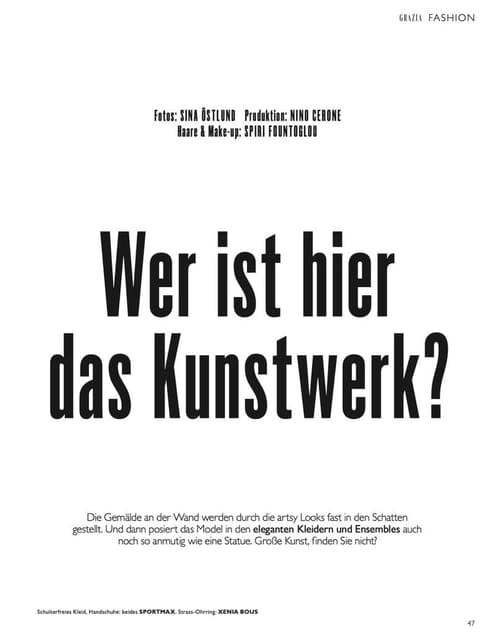 Wer ist hier das Kunstwerk? — Grazia Germany