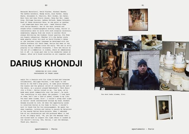 Darius Khondji For Apartamento By Frank Lebon — Apartamento Magazine