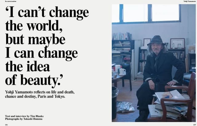 Yohji Yamamoto for System Magazine — System Magazine