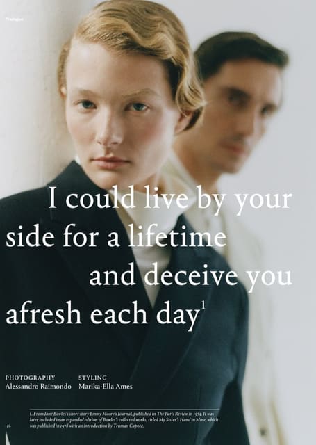 i could live by your side for a lifetime... — AnOther Magazine