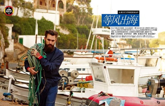 A Blue Fisherman — Elle Men China
