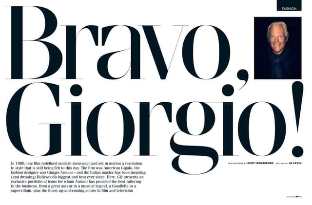 Bravo Giorgio! for GQ UK