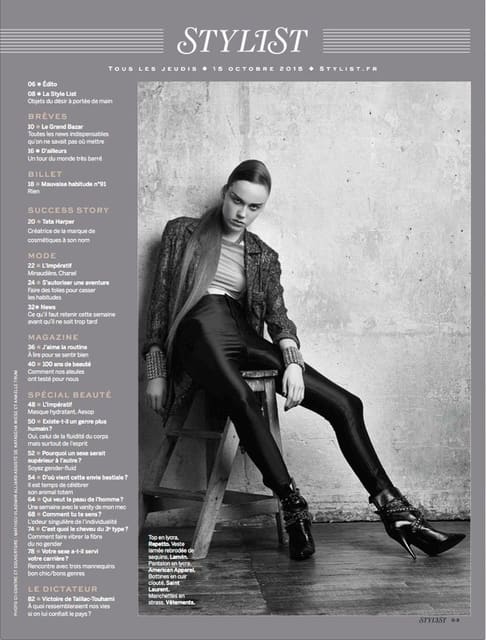 Beauty October 2015 — Stylist Magazine France