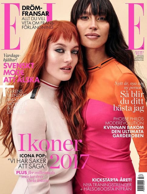 ELLE Sweden February 2017 cover of Icona... — Elle Sweden