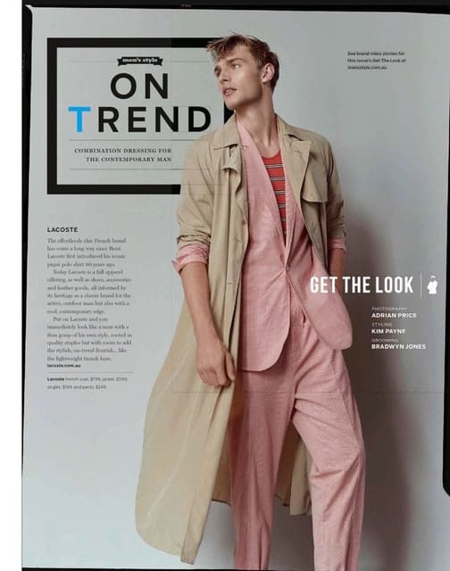 Men’s Style Australia Magazine: On Trend