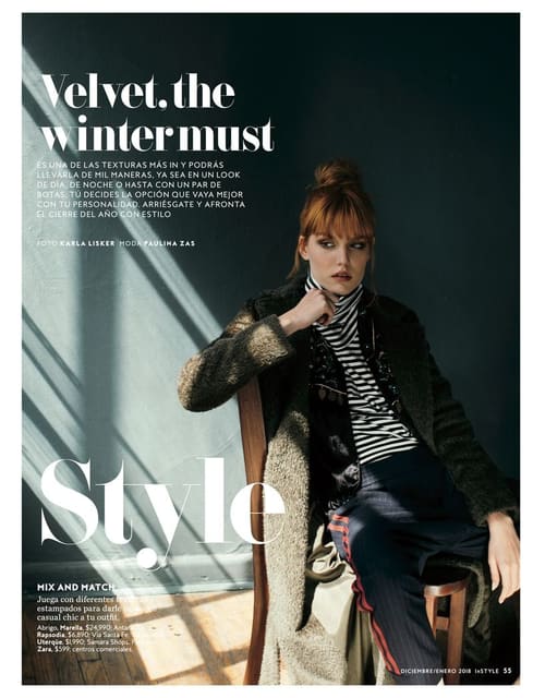 Velvet the winter must — InStyle Mexico