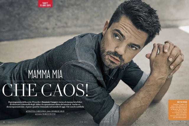 Mamma Mia Che caos! Dominic Cooper — Vanity Fair Italia
